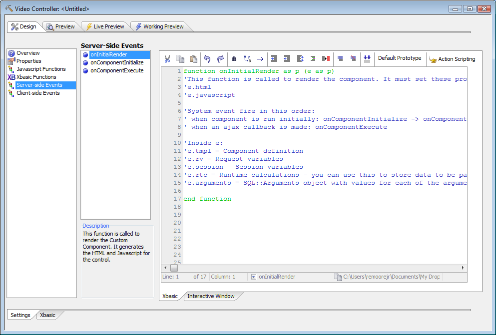 Video Component Server Side Events
